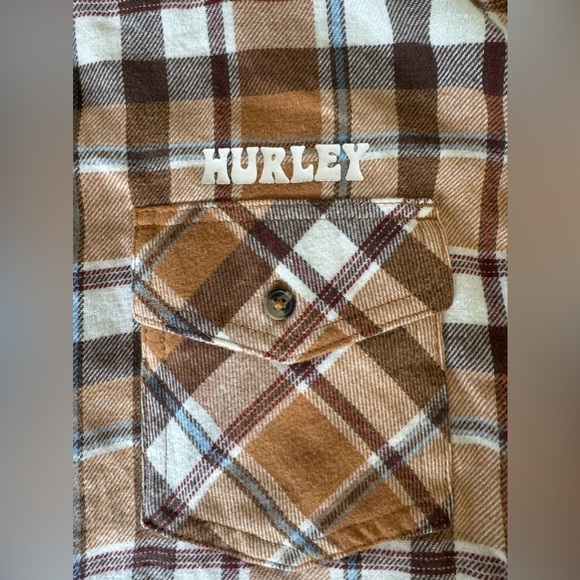 NWOT Hurley “A Road to Nowhere” Plaid Flannel Shirt Men’s Small - Picture 4 of 7